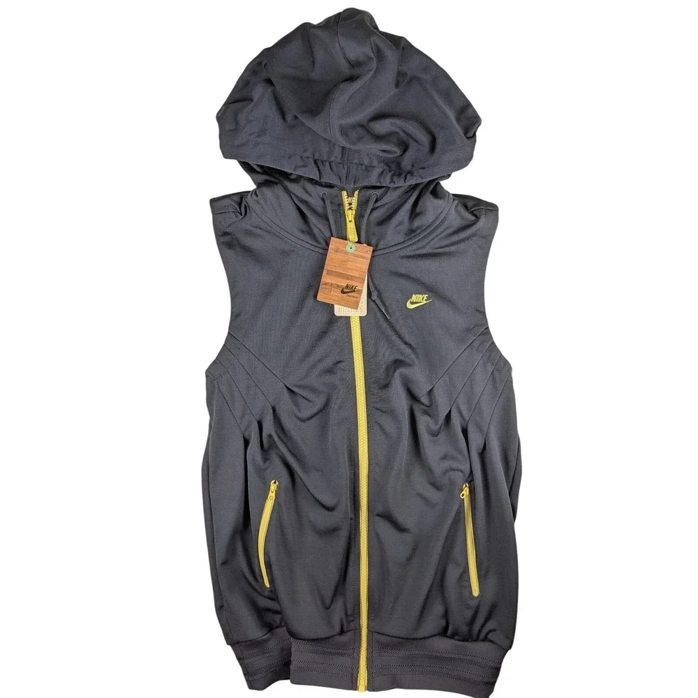 Nike Sportswear Training Vest Womens XS Full Zip Sleeveless Hoodie Blue‎